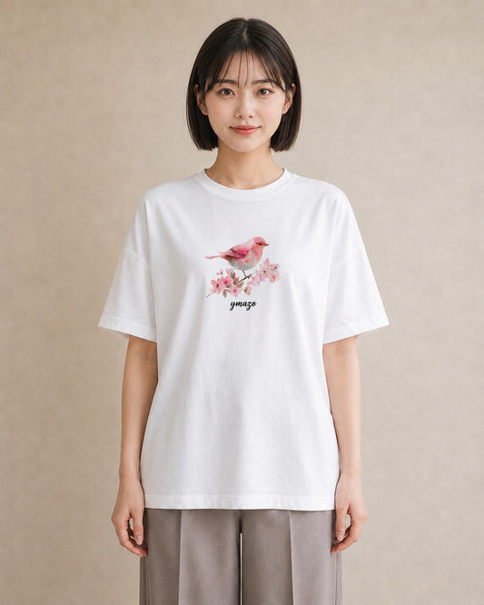 グラフィックTシャツ レディース ことり ペット 動物 イラスト こなれ感 女性向けギフト 散歩 白T YMAZO