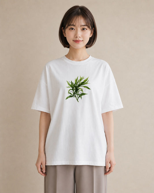 プリントTシャツ レディース ハーブティー 食べ物 フード イラスト ユニーク ママ カフェ服 白T YMAZO