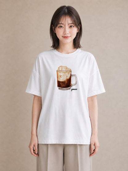 半袖Tシャツ レディース ミルク 食べ物 フード イラスト 韓国風 社会人 女性 白T YMAZO