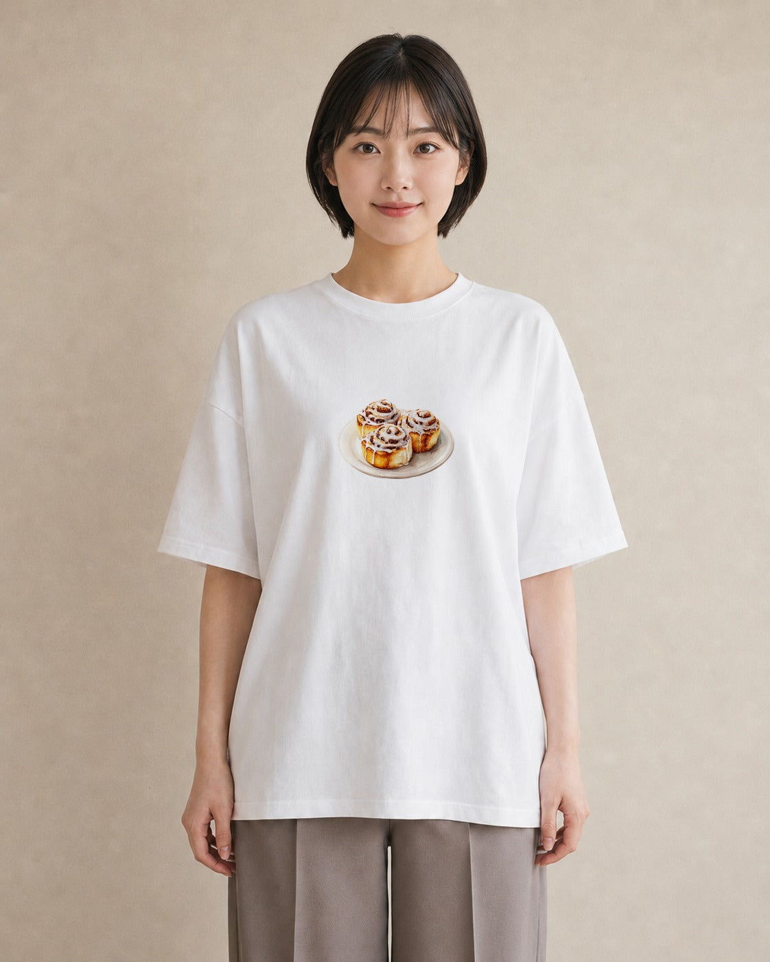 デザインTシャツ レディース ベーグル 食べ物 フード イラスト ヴィンテージ風 カフェ服 クリスマス 白T YMAZO