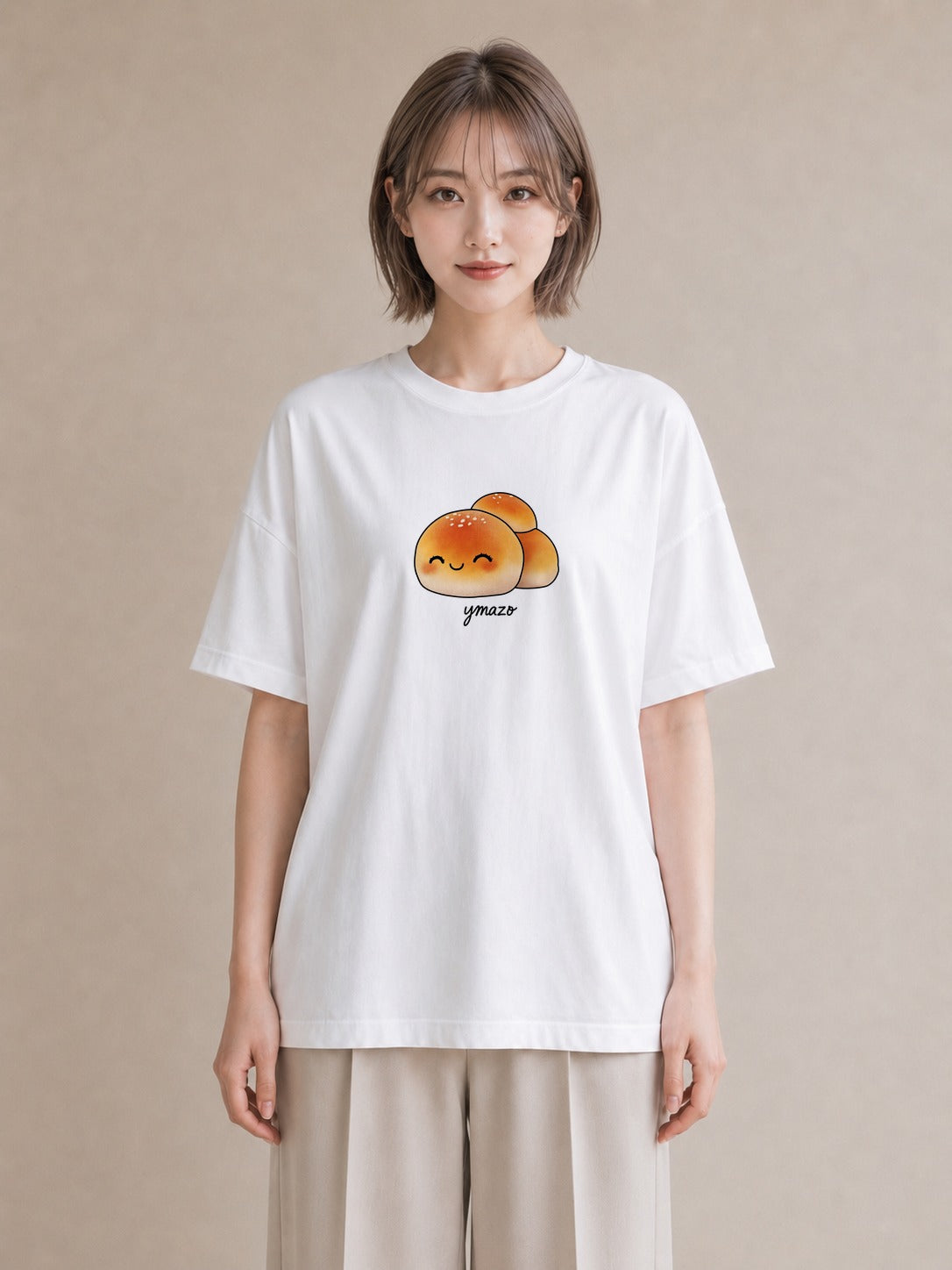 プリントTシャツ レディース ドーナツ 食べ物 フード イラスト シック ルームウェア ギフト 白T YMAZO