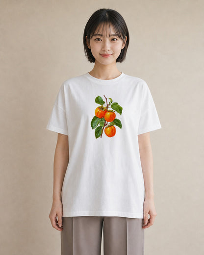 Tシャツ レディース みかん 食べ物 フード イラスト ミニマル 母娘コーデ 自分用 白T YMAZO