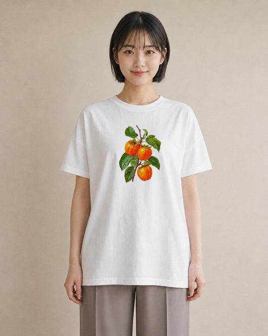 Tシャツ レディース みかん 食べ物 フード イラスト ミニマル 母娘コーデ 自分用 白T YMAZO