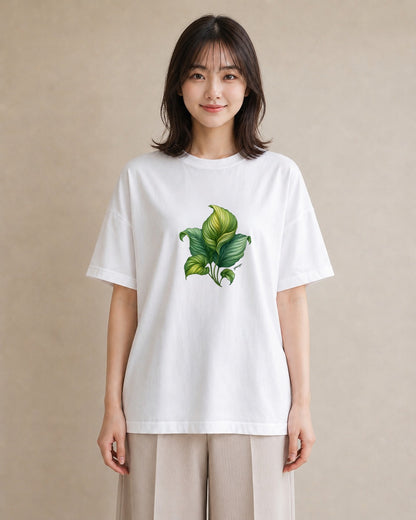 プリントTシャツ レディース 観葉植物 植物 ボタニカル イラスト カフェコーデ カフェ服 クリスマス 白T YMAZO