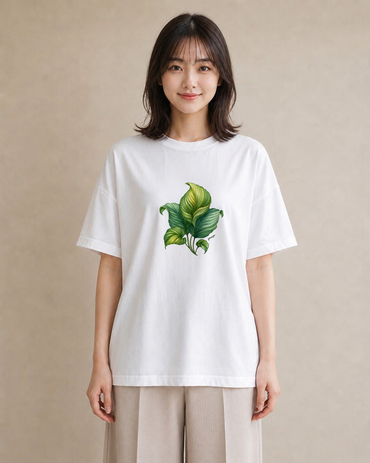プリントTシャツ レディース 観葉植物 植物 ボタニカル イラスト カフェコーデ カフェ服 クリスマス 白T YMAZO