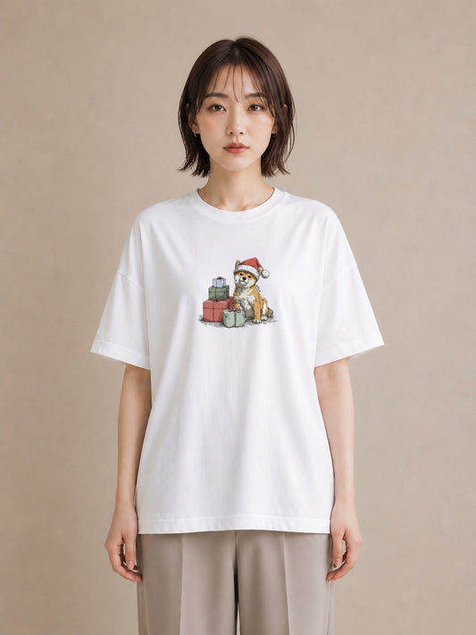 デザインTシャツ レディース 柴犬 しばいぬ 犬 いぬ イラスト レトロ 母の日 ビーチ 白T