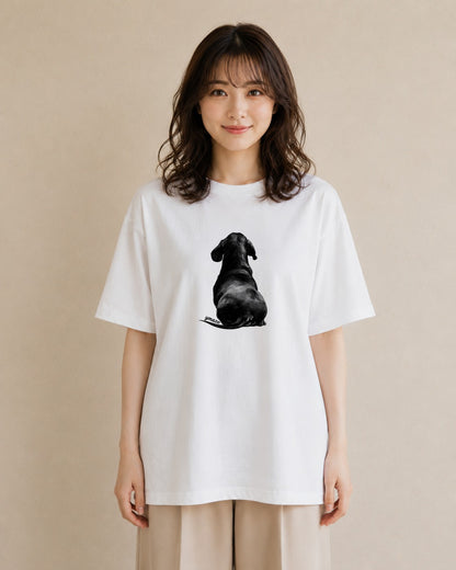 グラフィックTシャツ レディース 子犬 犬 いぬ イラスト 韓国風 姉妹 送別ギフト 白T YMAZO