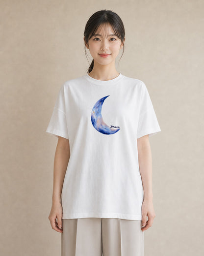 プリントTシャツ レディース 獅子座 星空 宇宙 イラスト 通学 誕生日プレゼント 白T YMAZO