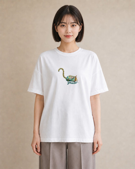 デザインTシャツ レディース スコティッシュフォールド 猫 ねこ イラスト こなれ感 休日 ペアコーデ 白T YMAZO