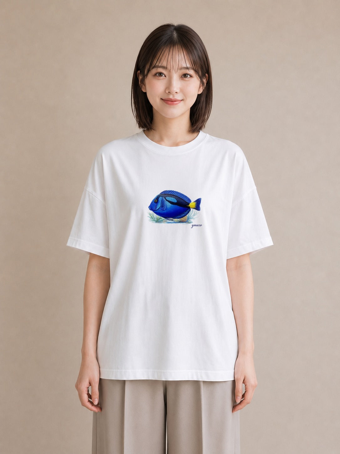 デザインTシャツ レディース 熱帯魚 ペット 動物 イラスト ボタニカル 秋コーデ おしゃれギフト 白T YMAZO