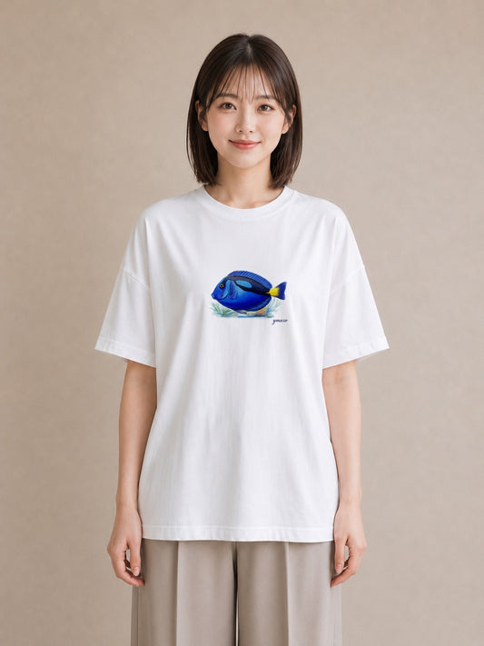 デザインTシャツ レディース 熱帯魚 ペット 動物 イラスト ボタニカル 秋コーデ おしゃれギフト 白T YMAZO