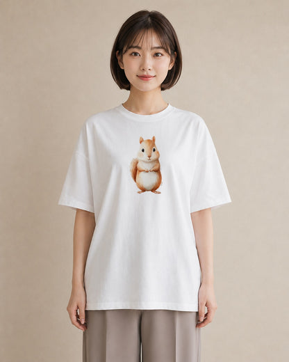 プリントTシャツ レディース ロボロフスキー ペット 動物 イラスト 休日コーデ 送別ギフト 通勤 白T YMAZO