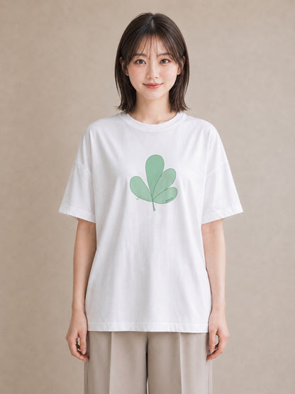 プリントTシャツ レディース ユーカリ 植物 ボタニカル イラスト モード 部屋着 女性向けギフト 白T YMAZO