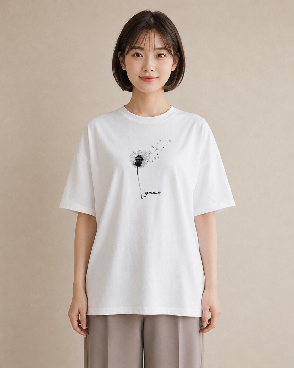 プリントTシャツ レディース たんぽぽ 花 花柄 イラスト 淡色 部屋着 女性向けギフト 白T YMAZO