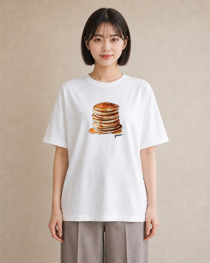 グラフィックTシャツ レディース 食パン 食べ物 フード イラスト ラフ 普段着 週末コーデ 白T YMAZO