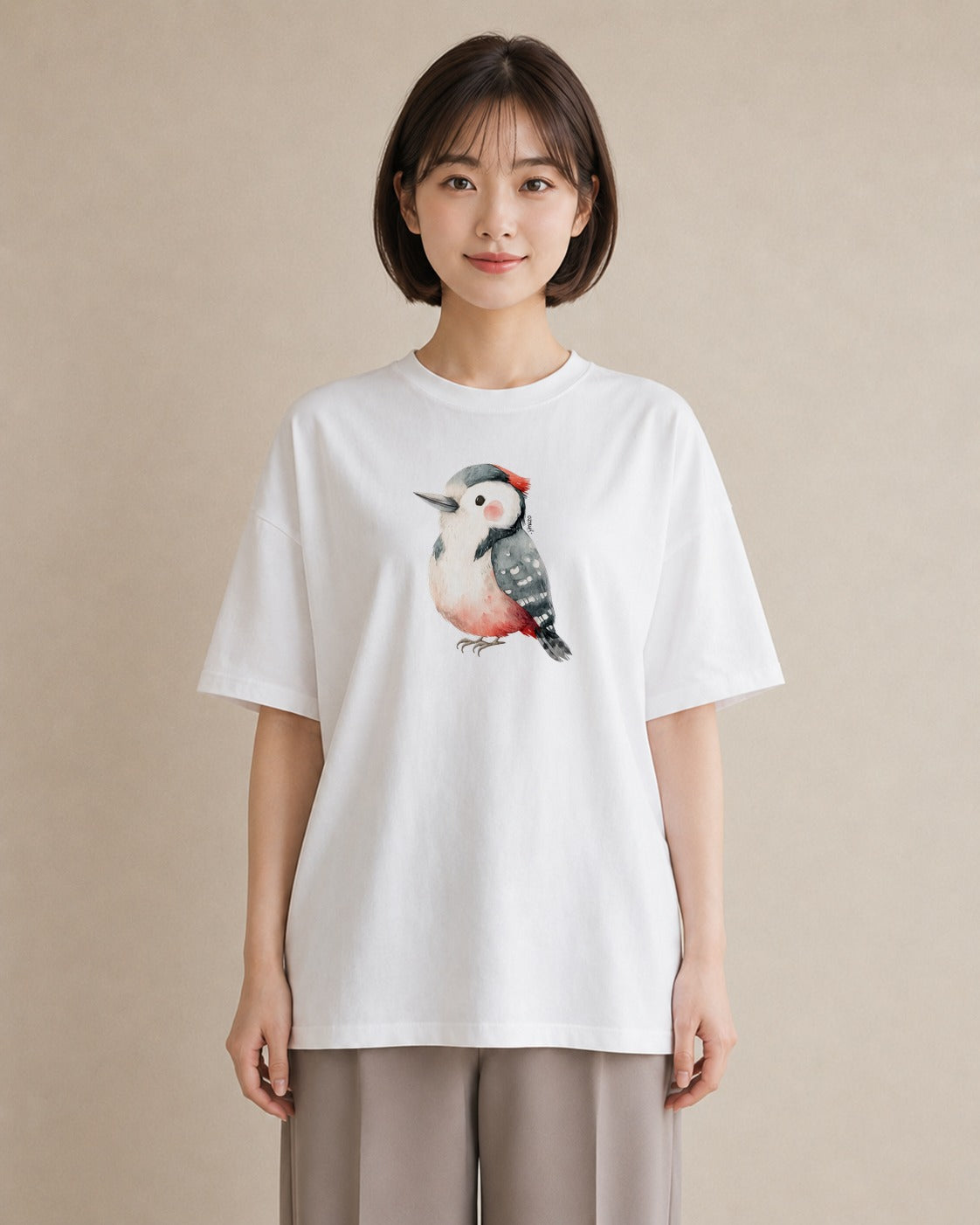 デザインTシャツ レディース オカメインコ ペット 動物 イラスト フェミニン カフェ服 クリスマス 白T YMAZO