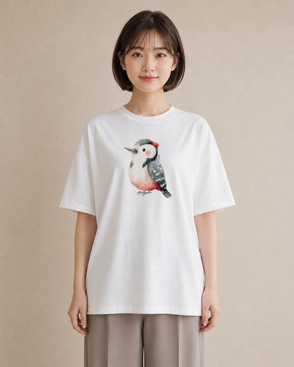 デザインTシャツ レディース オカメインコ ペット 動物 イラスト フェミニン カフェ服 クリスマス 白T YMAZO