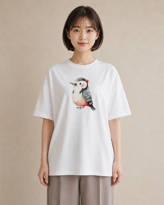 デザインTシャツ レディース オカメインコ ペット 動物 イラスト フェミニン カフェ服 クリスマス 白T YMAZO