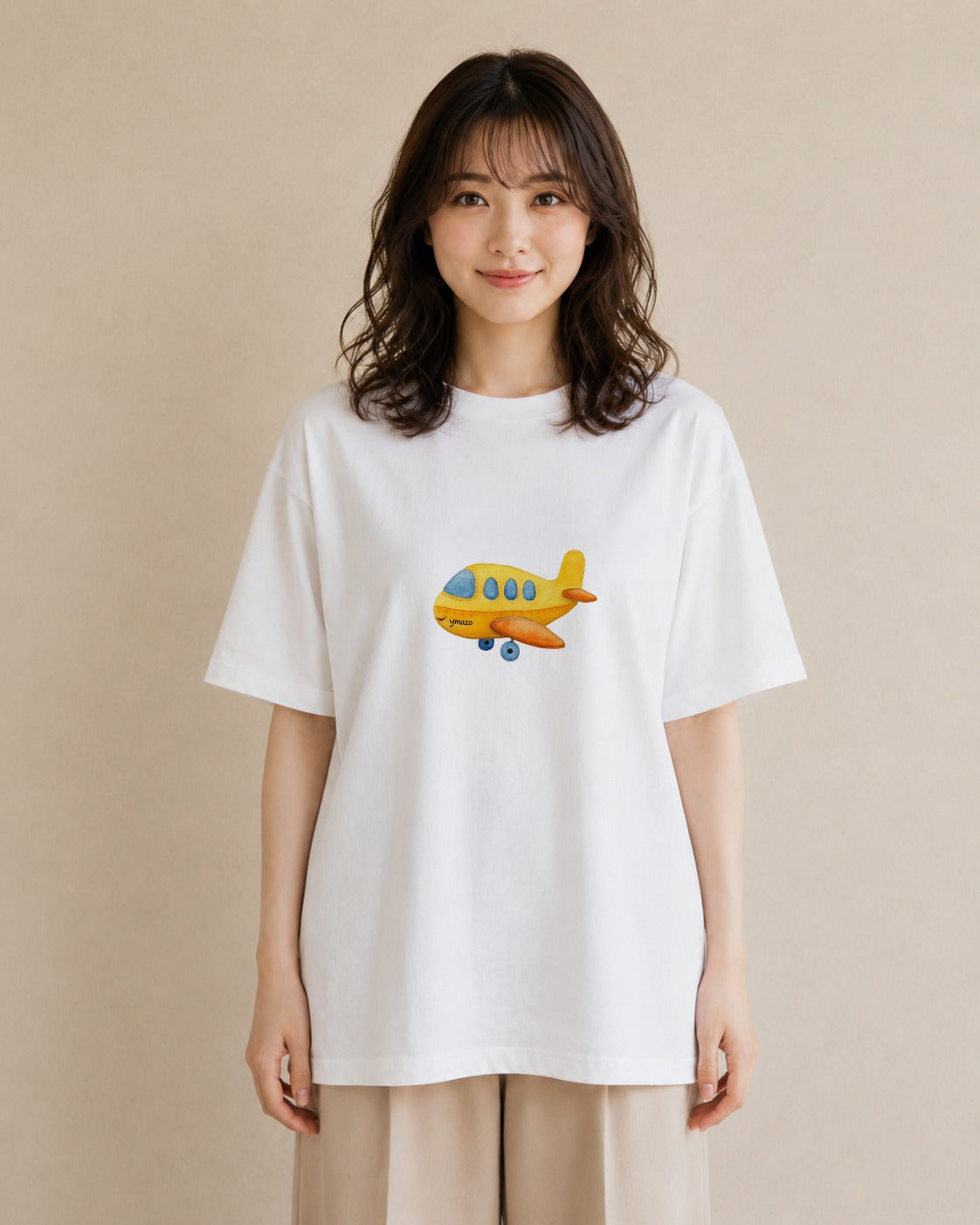 Tシャツ レディース ロケット 星空 宇宙 イラスト 手描き風 買い物 夏コーデ 白T YMAZO