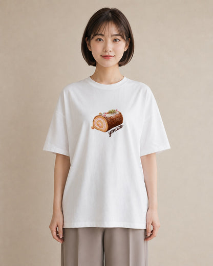 デザインTシャツ レディース あんみつ 食べ物 フード イラスト 休日 ペアコーデ 白T YMAZO