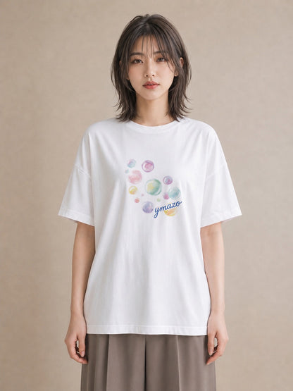 デザインTシャツ レディース わたあめ 食べ物 フード イラスト ボタニカル カフェ服 クリスマス 白T YMAZO