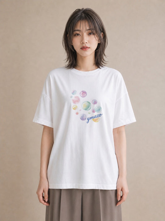 デザインTシャツ レディース わたあめ 食べ物 フード イラスト ボタニカル カフェ服 クリスマス 白T YMAZO