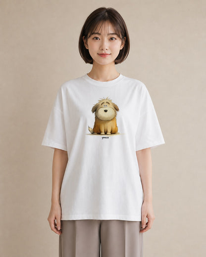 Tシャツ レディース いぬ 犬 ワンコ イラスト 上品 ルームウェア ギフト 白T YMAZO