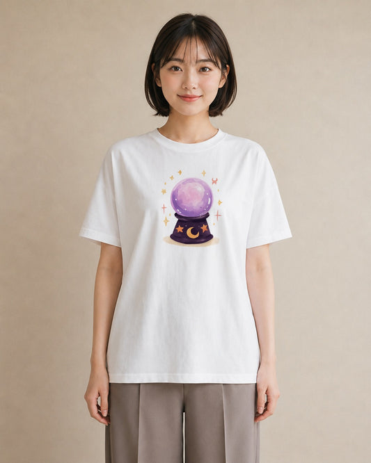 デザインTシャツ レディース 蟹座 星空 宇宙 イラスト 個性的 ビーチ デイリーウェア 白T YMAZO