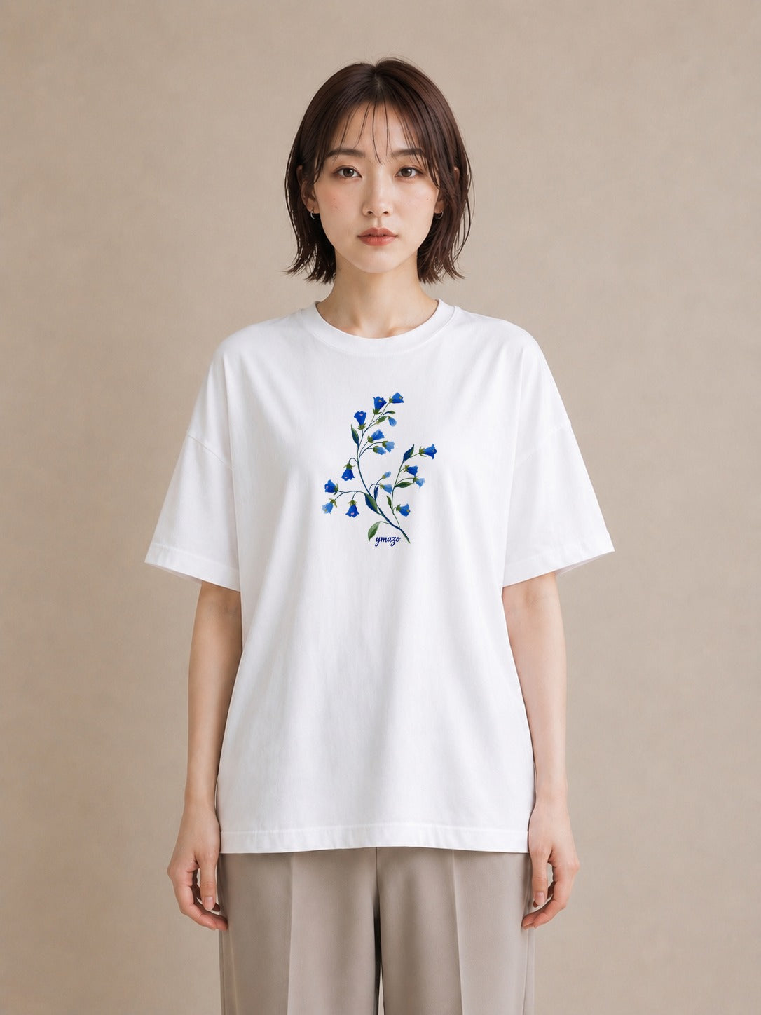 グラフィックTシャツ レディース あさがお 朝顔 花 花柄 イラスト お洒落 お出かけ 普段着 白T