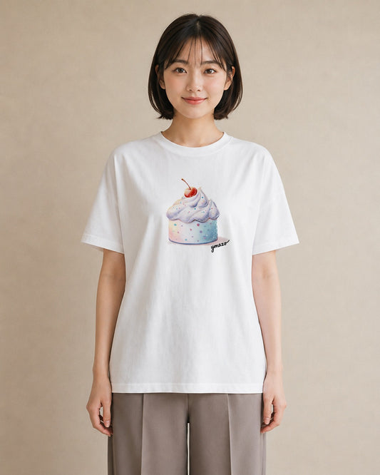 半袖Tシャツ レディース どら焼き 食べ物 フード イラスト カフェコーデ 友達ギフト 部屋着 白T YMAZO