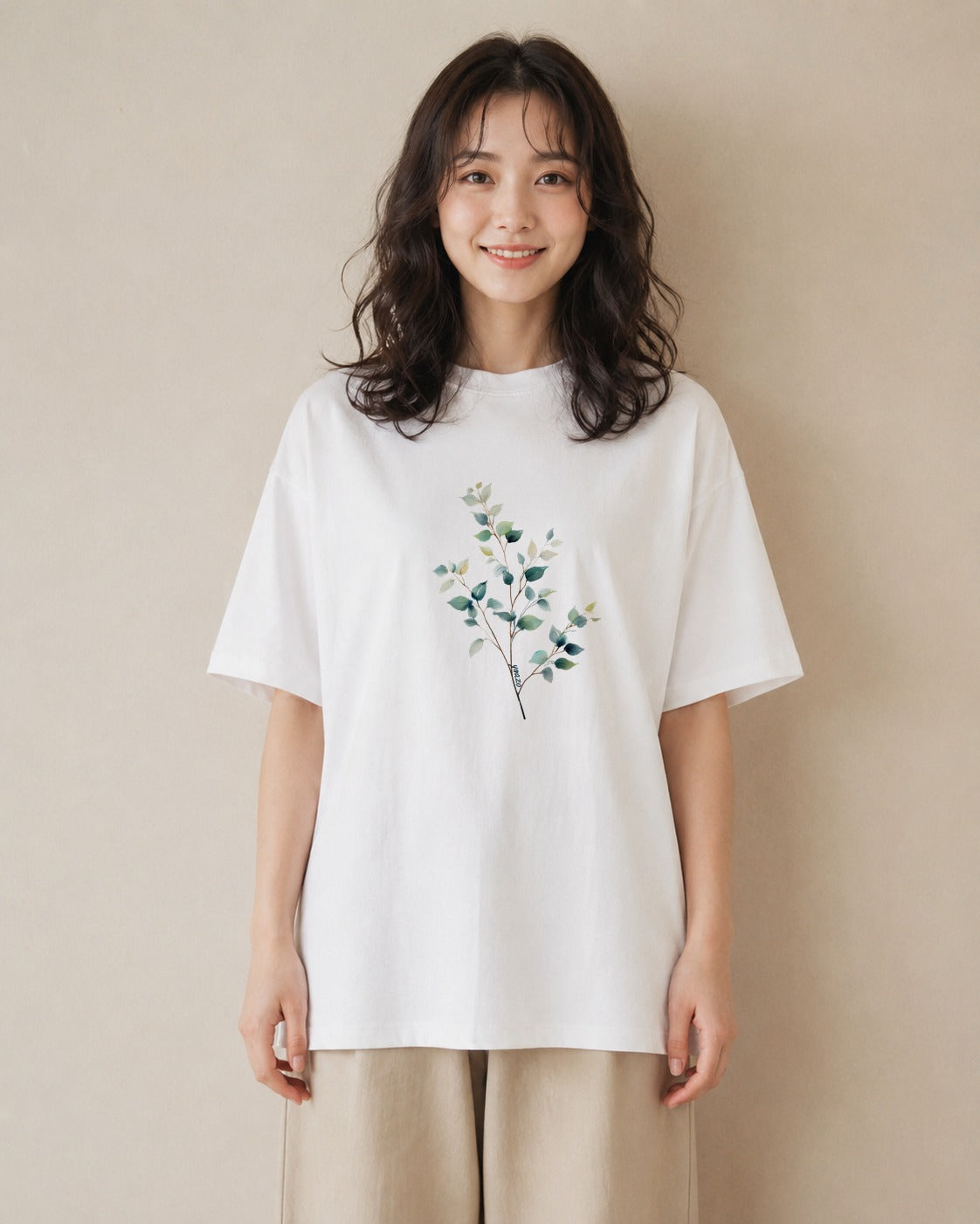 グラフィックTシャツ レディース ボタニカル 植物 イラスト ビーチ デイリーウェア 白T YMAZO