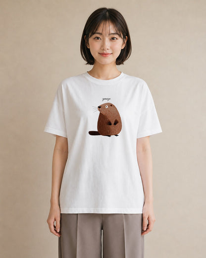 デザインTシャツ レディース ラッコ 動物 アニマル イラスト 姉妹 送別ギフト 白T YMAZO