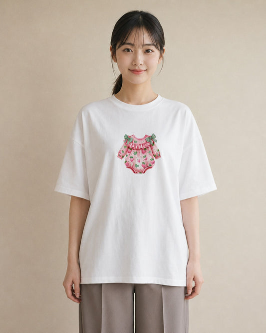 グラフィックTシャツ レディース ショートケーキ 食べ物 フード イラスト レトロ 母の日 ビーチ 白T YMAZO