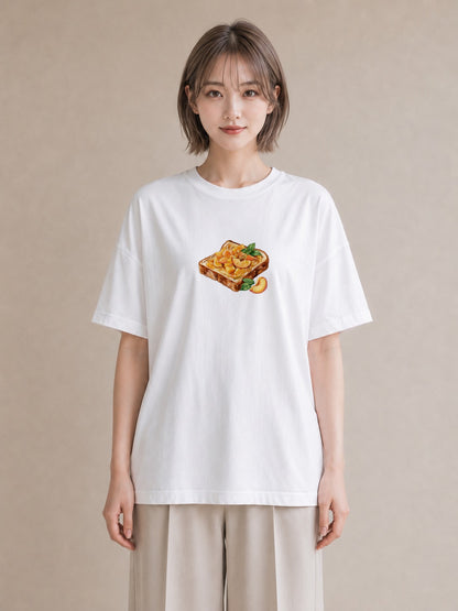 グラフィックTシャツ レディース パン 食べ物 フード イラスト シック 部屋着 女性向けギフト 白T YMAZO