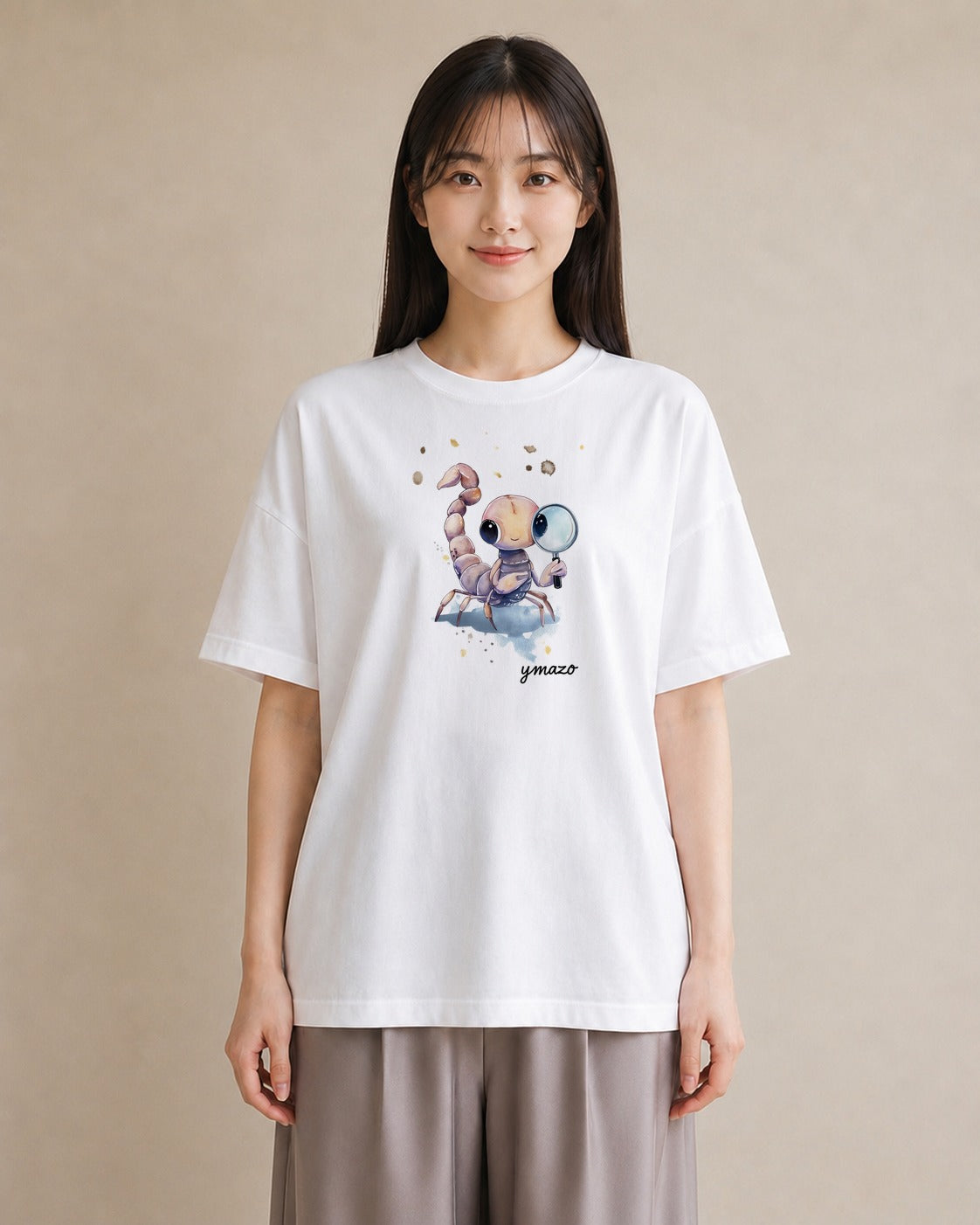Tシャツ レディース 蠍座 星空 宇宙 イラスト お洒落 週末コーデ 敬老の日 白T YMAZO