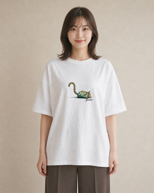 半袖Tシャツ レディース 猫好き 猫 ねこ イラスト レトロ ミセス 春コーデ 白T YMAZO