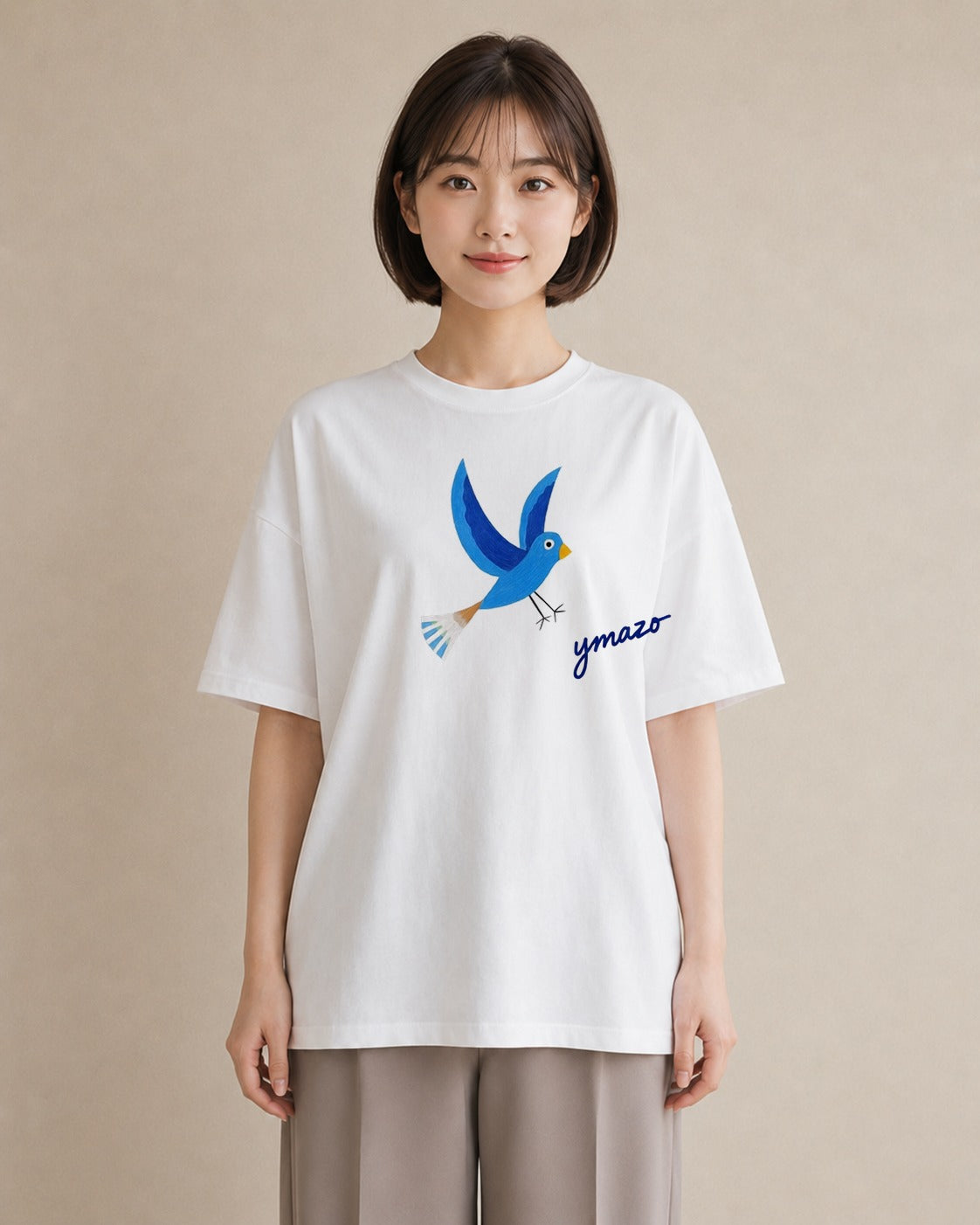 グラフィックTシャツ レディース セキセイインコ ペット 動物 イラスト 可愛い 社会人 女性 白T YMAZO