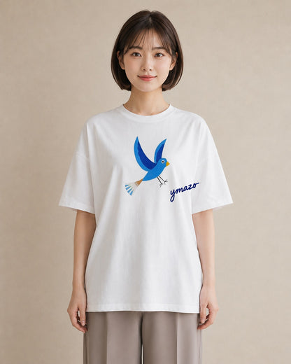 グラフィックTシャツ レディース セキセイインコ ペット 動物 イラスト 可愛い 社会人 女性 白T YMAZO