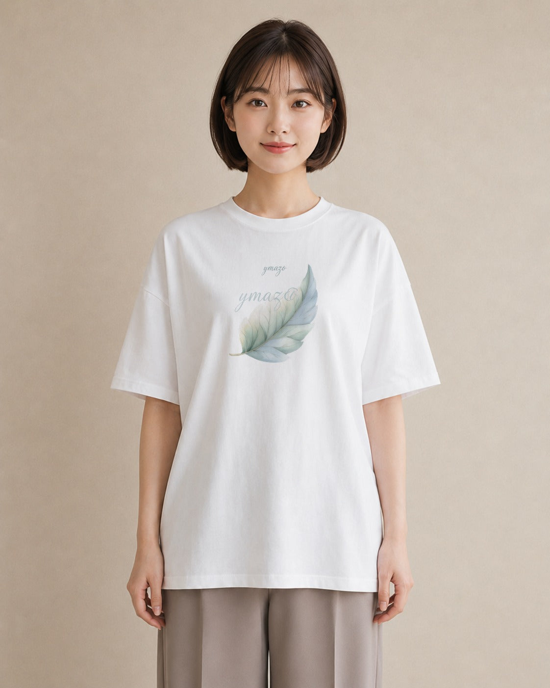 デザインTシャツ レディース ユーカリ 植物 ボタニカル イラスト モード 買い物 夏コーデ 白T YMAZO