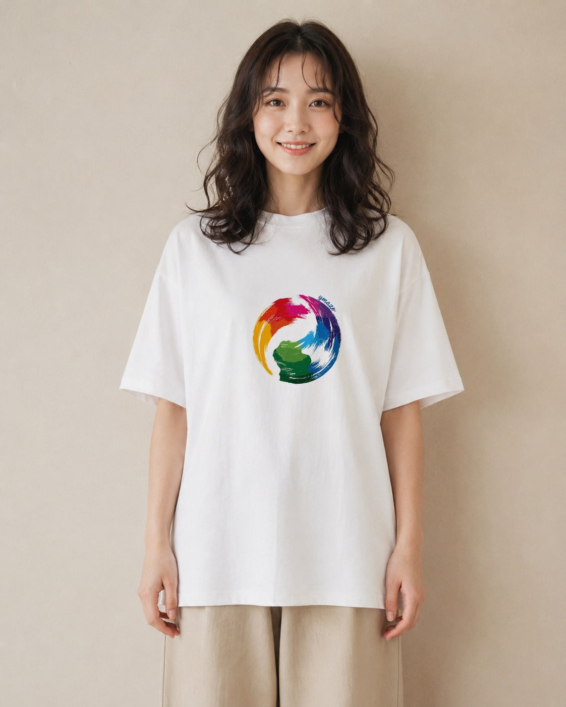 半袖Tシャツ レディース 地球 星空 宇宙 イラスト 抜け感 秋コーデ おしゃれギフト 白T YMAZO