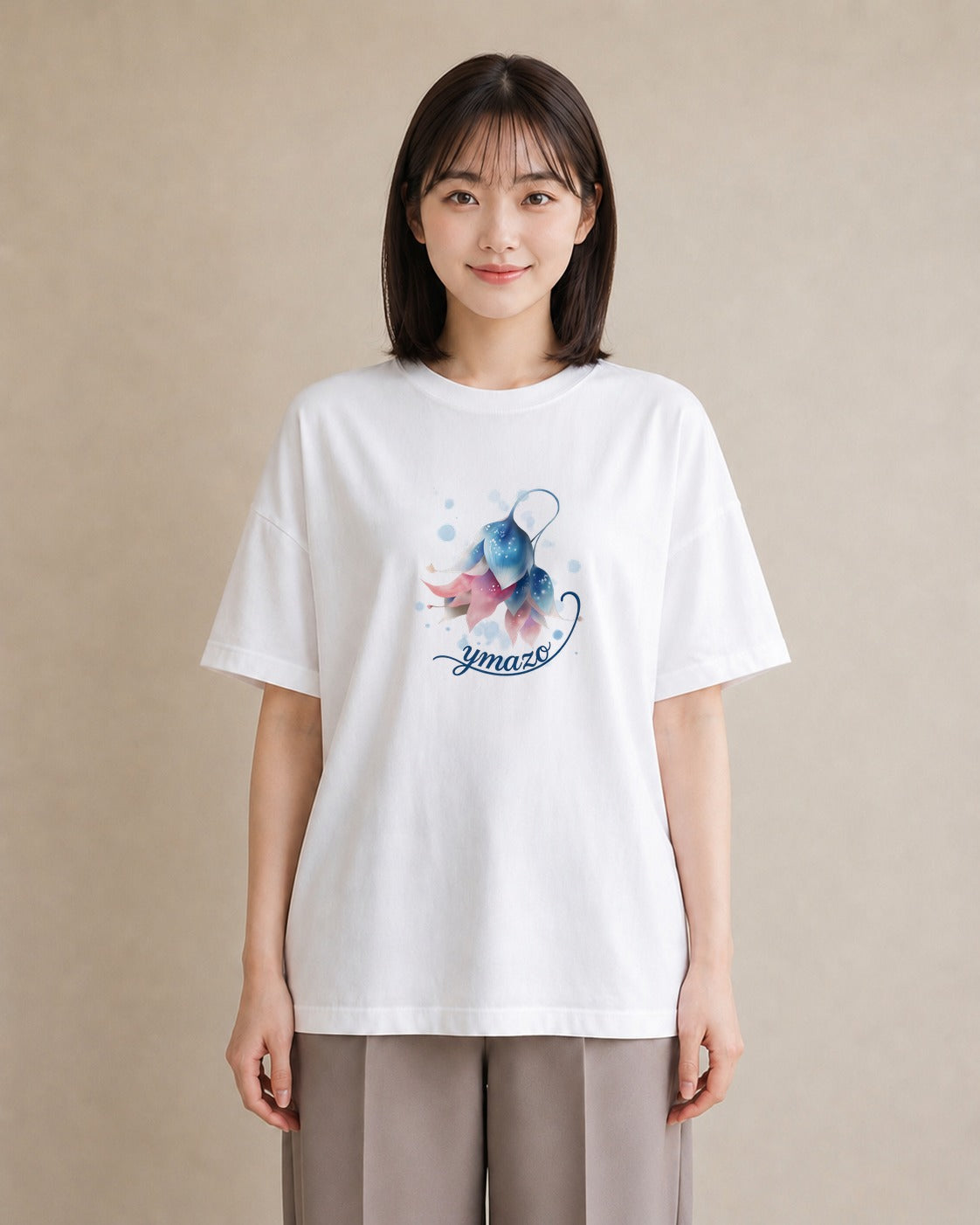 グラフィックTシャツ レディース あさがお 朝顔 花 花柄 イラスト 北欧風 女子会 お揃い 白T