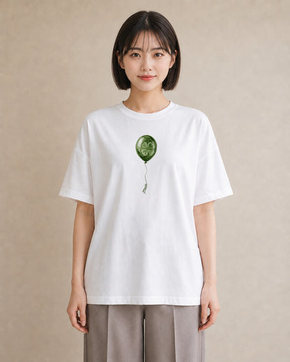 デザインTシャツ レディース 紙風船 和紙 ナチュラル アンティーク イラスト 北欧風 ルームウェア ギフト 白T YMAZO