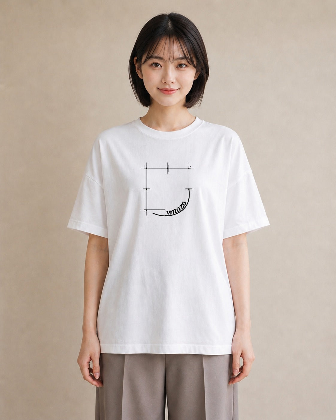 半袖Tシャツ レディース レースハンカチ レース ハンカチ ナチュラル アンティーク イラスト モード 春コーデ 姉妹 白T YMAZO