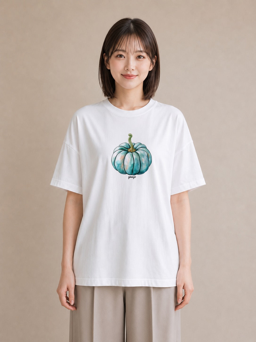 グラフィックTシャツ レディース メロン 食べ物 フード イラスト ミニマル 姉妹 送別ギフト 白T YMAZO