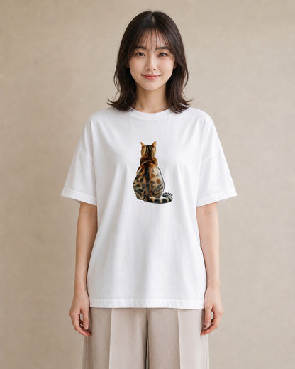 プリントTシャツ レディース 猫 ねこ イラスト ミニマル 週末コーデ 敬老の日 白T YMAZO