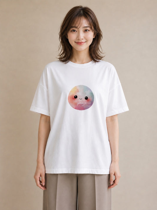プリントTシャツ レディース 雲 星空 宇宙 イラスト 北欧風 週末コーデ 敬老の日 白T YMAZO