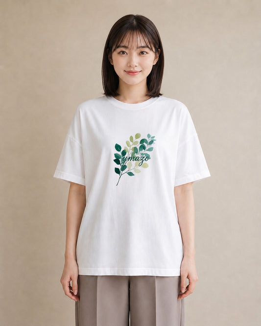 Tシャツ レディース ハーブ 植物 ボタニカル イラスト 休日コーデ 通勤 在宅 白T YMAZO