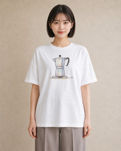 Tシャツ レディース コーヒー カフェ 珈琲 イラスト 20代 カジュアルコーデ 白T YMAZO