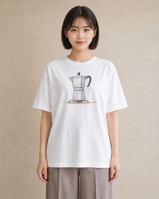 Tシャツ レディース コーヒー カフェ 珈琲 イラスト 20代 カジュアルコーデ 白T YMAZO