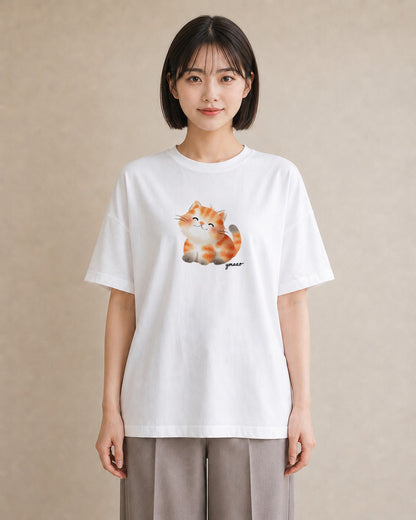 プリントTシャツ レディース ベンガル 猫 ねこ イラスト ユニーク 母の日 ビーチ 白T YMAZO
